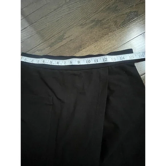 Eileen Fisher Cropped Faux Wrap Front Pants Black Sz M Classic Minimalist - Picture 5 of 7